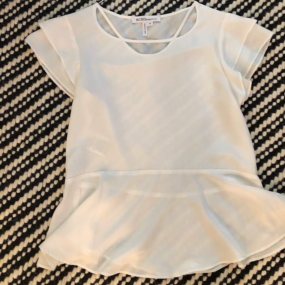 BCBG white blouse size small